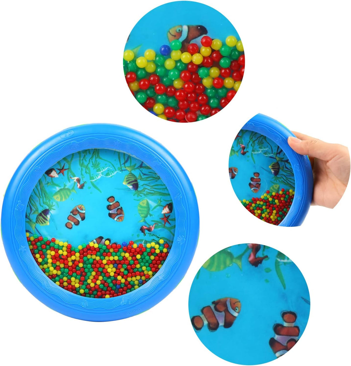 Musfunny Ocean Drum Wave Bead Drum Gentle Sea Sound Music Gift Musical Educational Sea Sound Drum