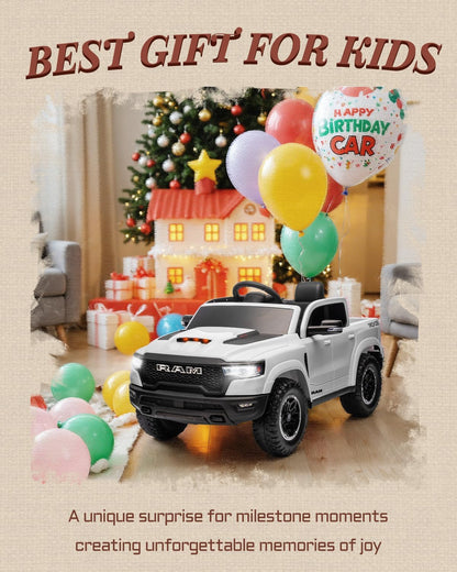 Licensed Ram 1500 RHO 12V Kids Ride on Truck, Toddler Ride on Toys with Remote Control, Children