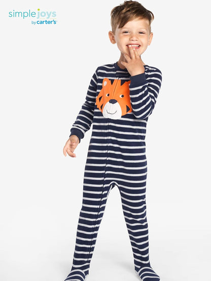Simple Joys by Carter's Toddlers and Baby Boys' Loose-Fit Flame Resistant Fleece Footed Pajamas