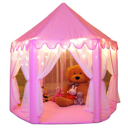 Monobeach Princess Tent Girls Large Playhouse Kids Castle Play Tent with Star Lights Toy for