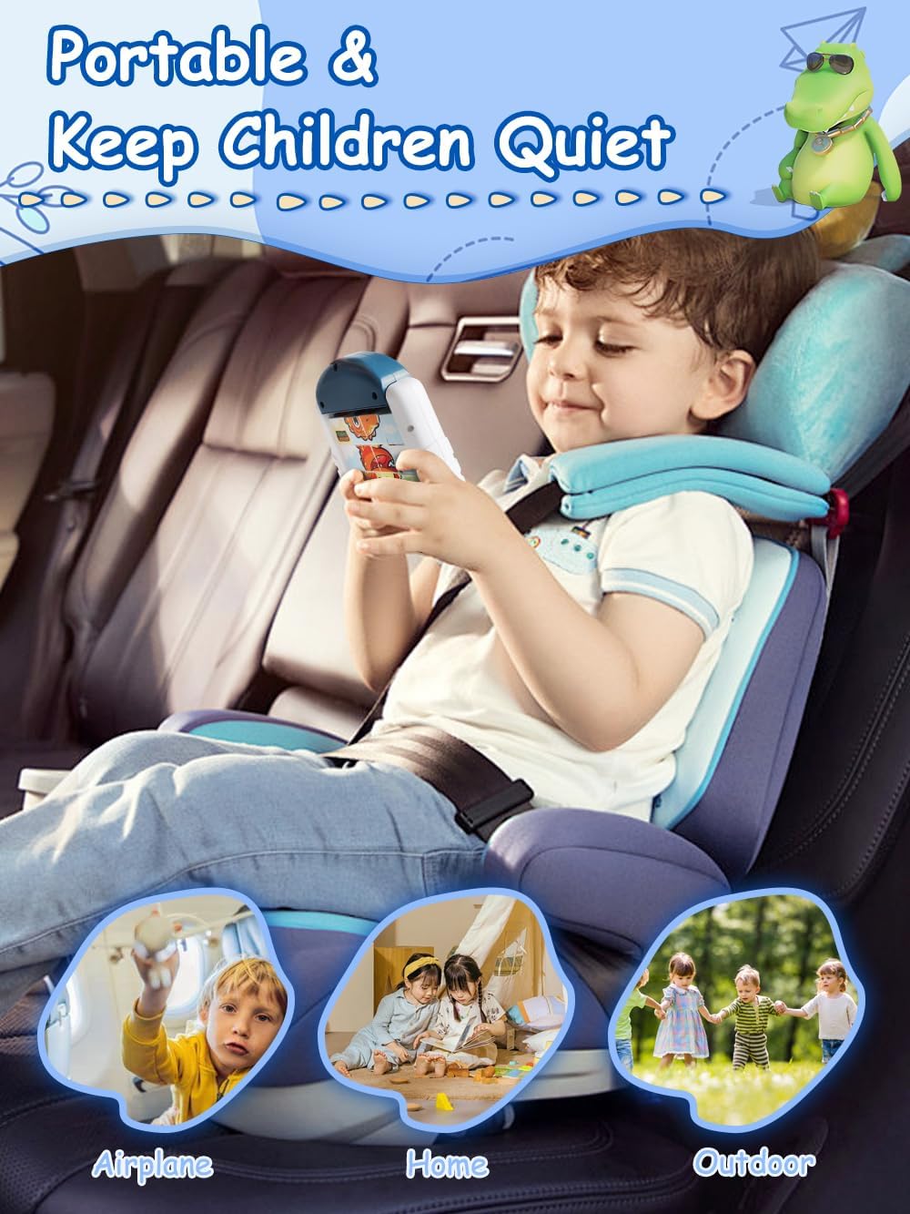 16-Piece Rotating Puzzles for Kids 4-6, Toddlers Puzzles 2-4, Road Trip, Airplane Activities Game