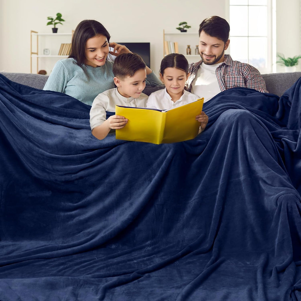 PHF Oversized King Fleece Blanket 120"x120", No Shed No Pilling Big Soft Blanket, Extra Large 10'x