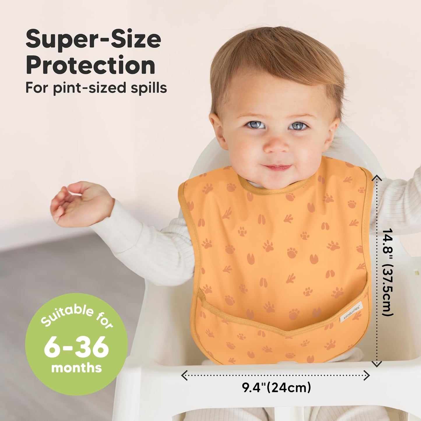 3-Pack Waterproof Baby Bibs for Eating - Lightweight Toddler Feeding Bibs with Large Food Catcher
