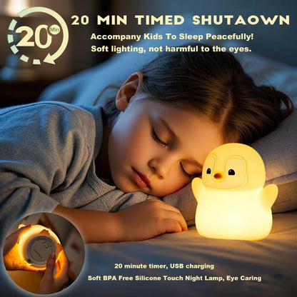 DREAMING MY DREAM Cute Penguin Night Light,LED Squishy Novelty Penguin Lamp,2 Levels Dimmable