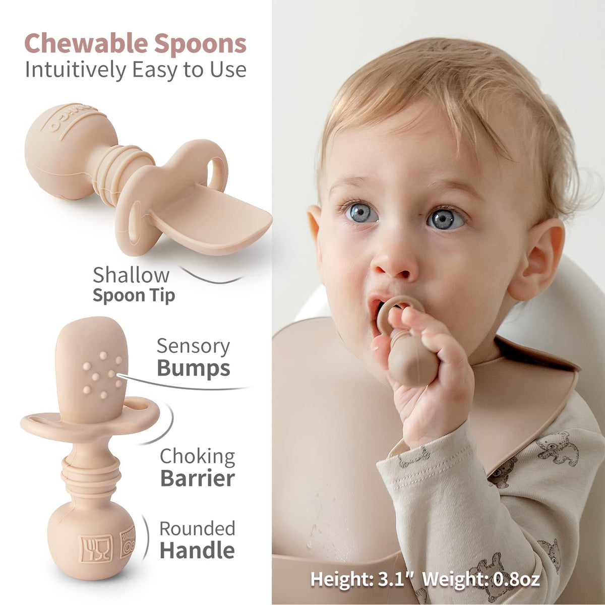 SAMiGO Silicone Baby Feeding Set, Baby Led Weaning Supplies, Suction Bowl Plate Bib Cup Self