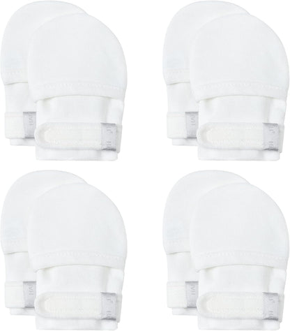 HAPIU Baby No Scratch Mittens Stay On, 100% Cotton Breathable, Adjustable Infant Gloves for Boys