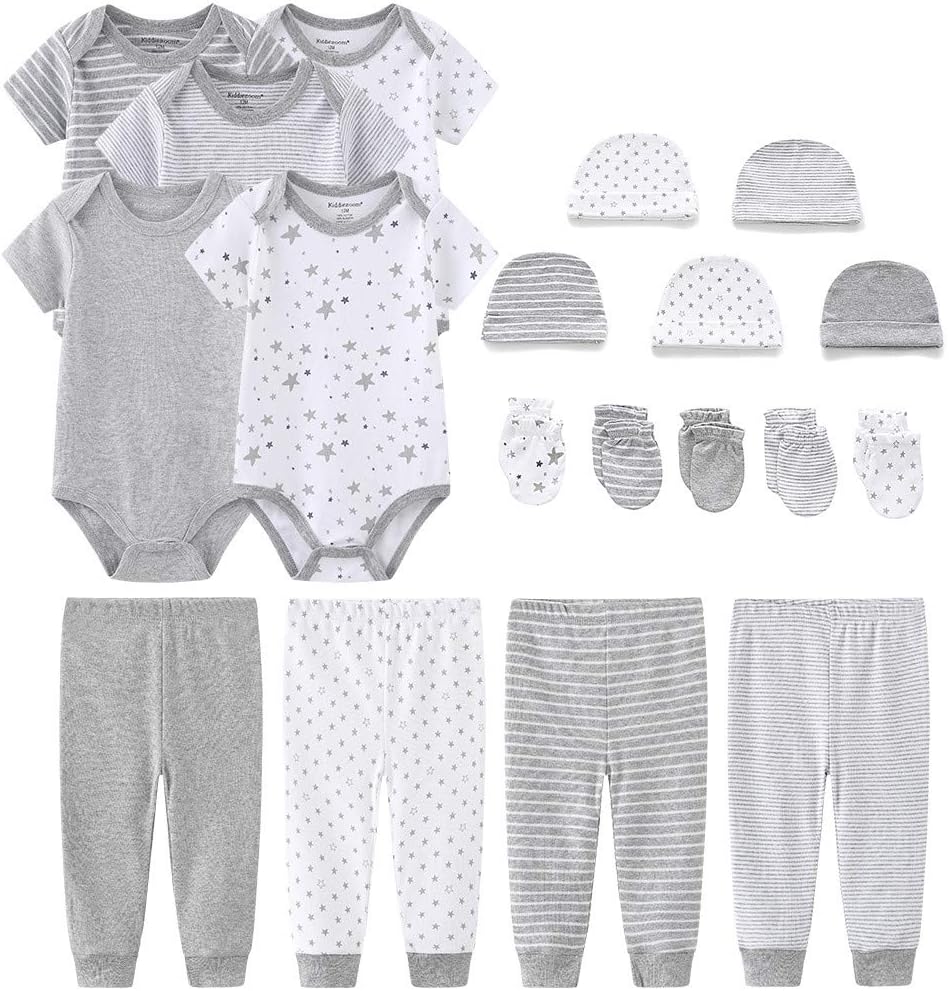 Kiddiezoom Newborn Baby Girl Boy Clothes Baby Outfits Pants Bodysuits Gifts Set Layette Set 0-3