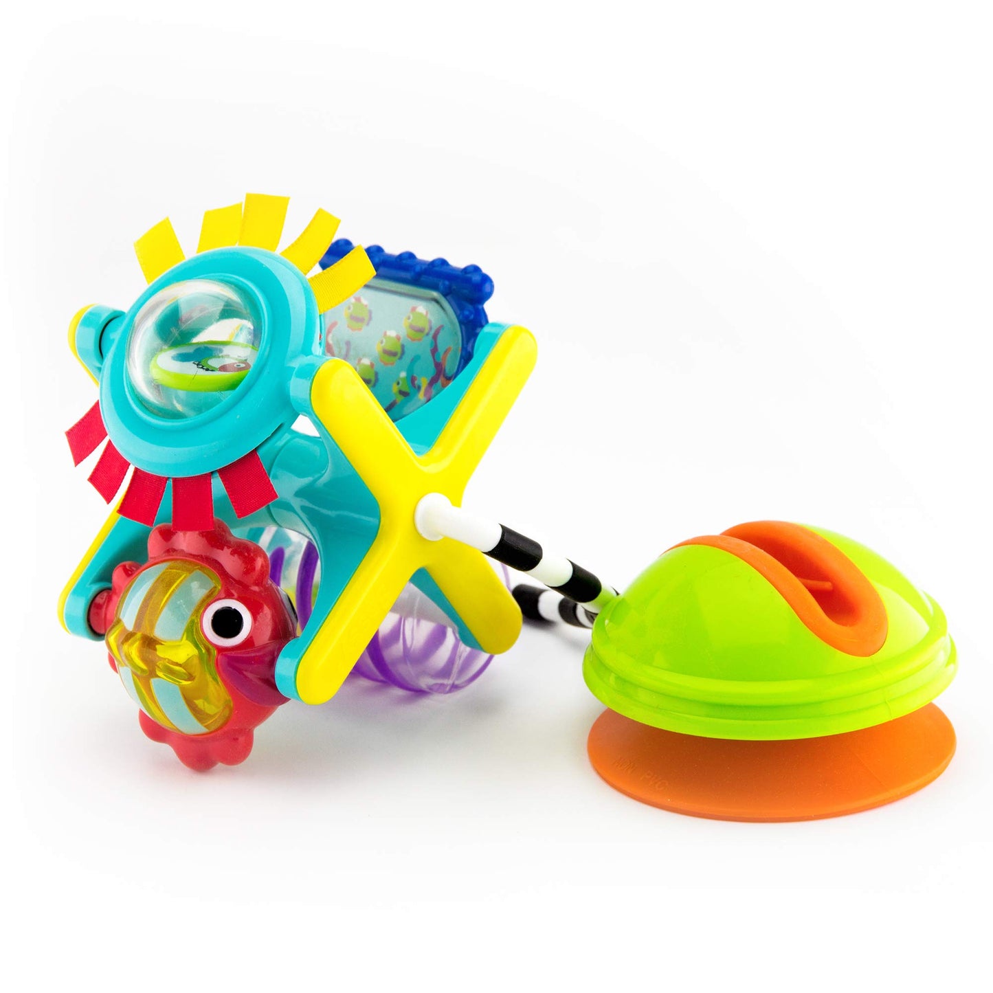 Sassy Fishy Fascination Station 2-in-1 Suction Cup High Chair Toy, Developmental Tray Toy for Early