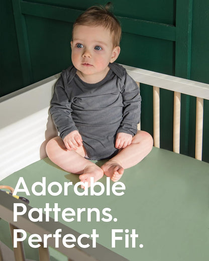 Crib Sheets for Boy Girl, Premium Soft Crib Mattress Fitted Sheet, Ultra Breathable Baby Sheets