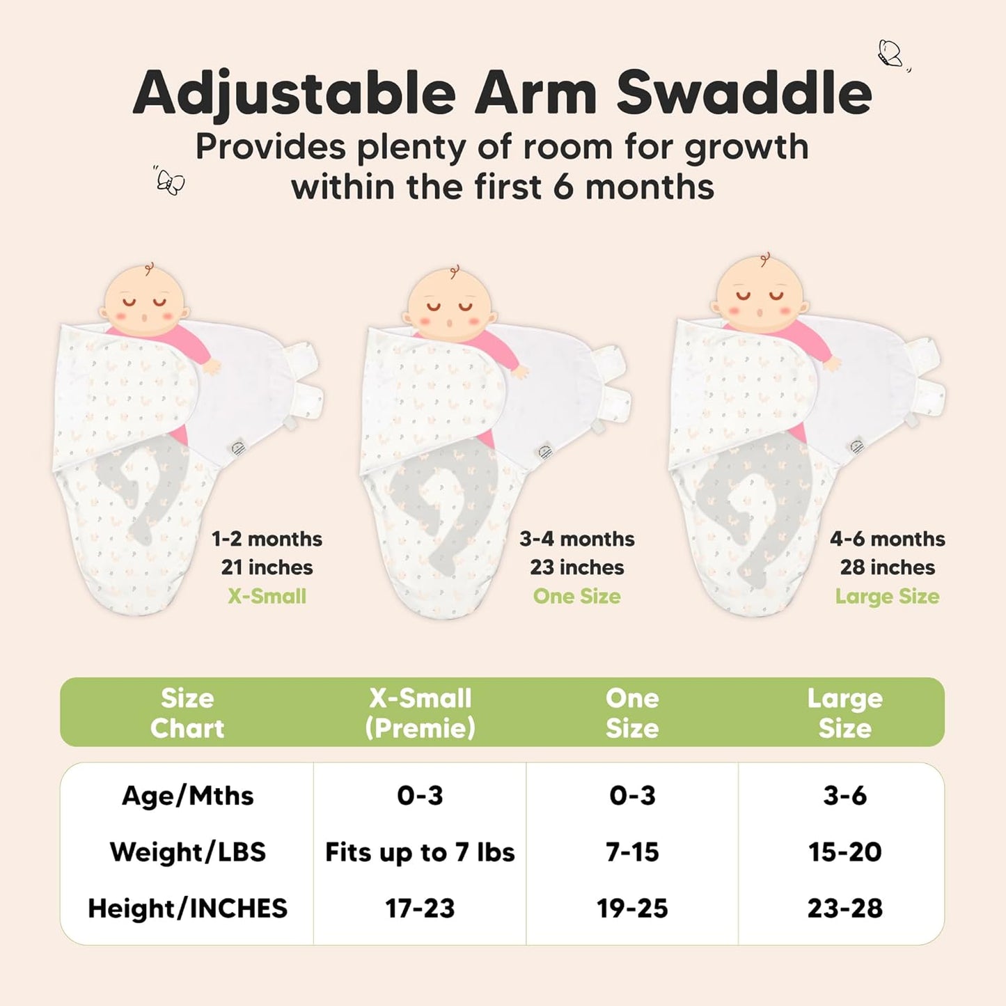 KeaBabies 3-Pack Organic Baby Swaddle Sleep Sacks - Swaddles for Newborns, Infant 0-3 Months, Baby