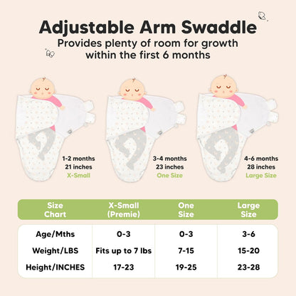 KeaBabies 3-Pack Organic Baby Swaddle Sleep Sacks - Swaddles for Newborns, Infant 0-3 Months, Baby