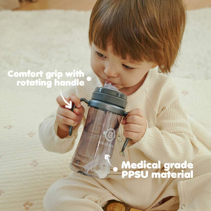 GROSMIMI Spill Proof no Spill Magic Sippy Cup with Straw with Handle for Baby and Toddlers