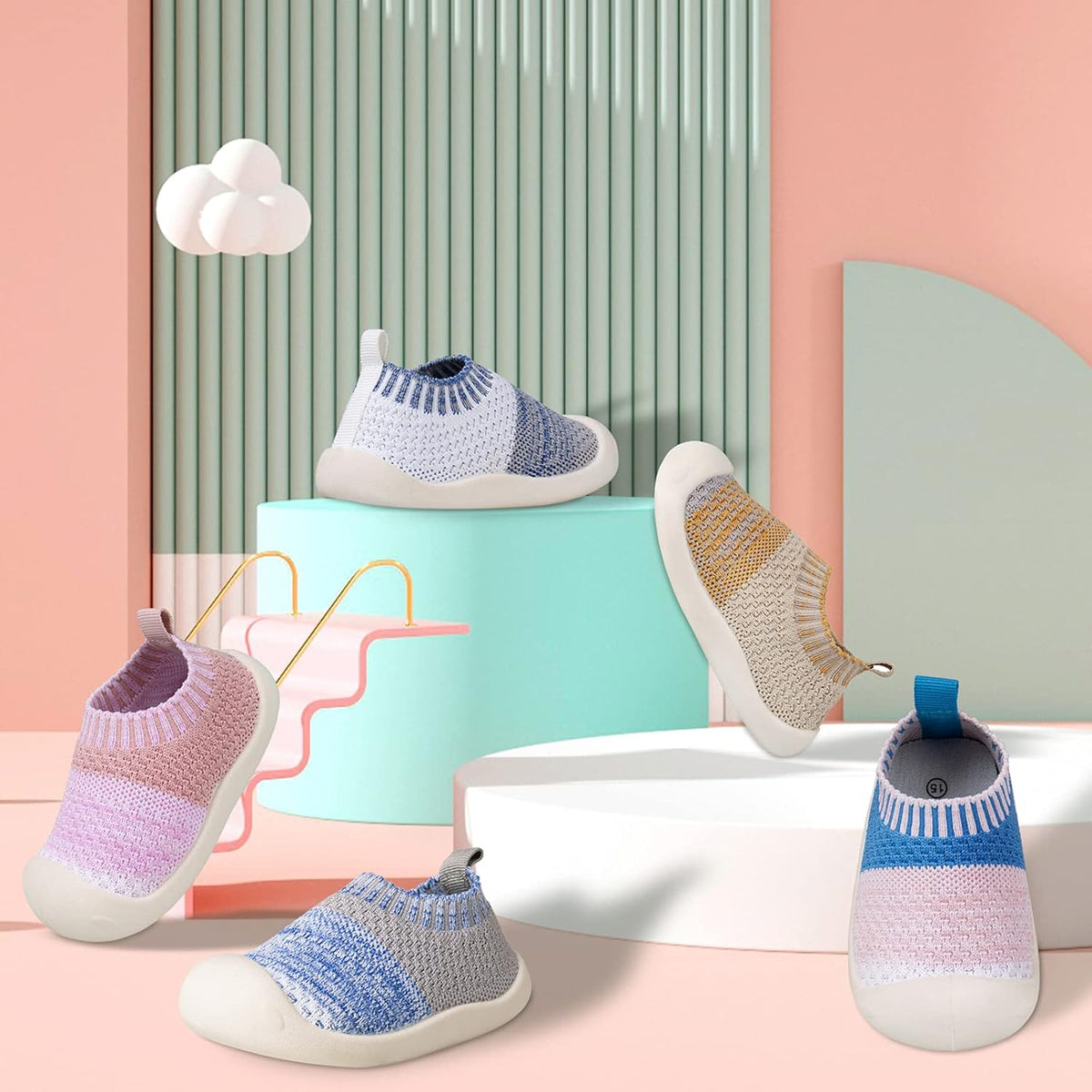 Baby First-Walking Shoes 1-4 Years Kid Shoes Trainers Toddler Infant Boys Girls Soft Sole Non Slip