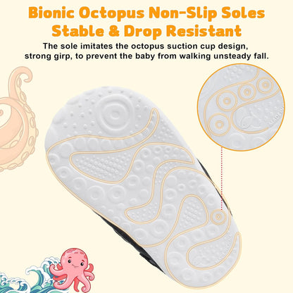 FEETCITY Wide Baby Shoes Boys Girls Baby Barefoot Shoes Breathable Infant Walking Shoe Crib Sock