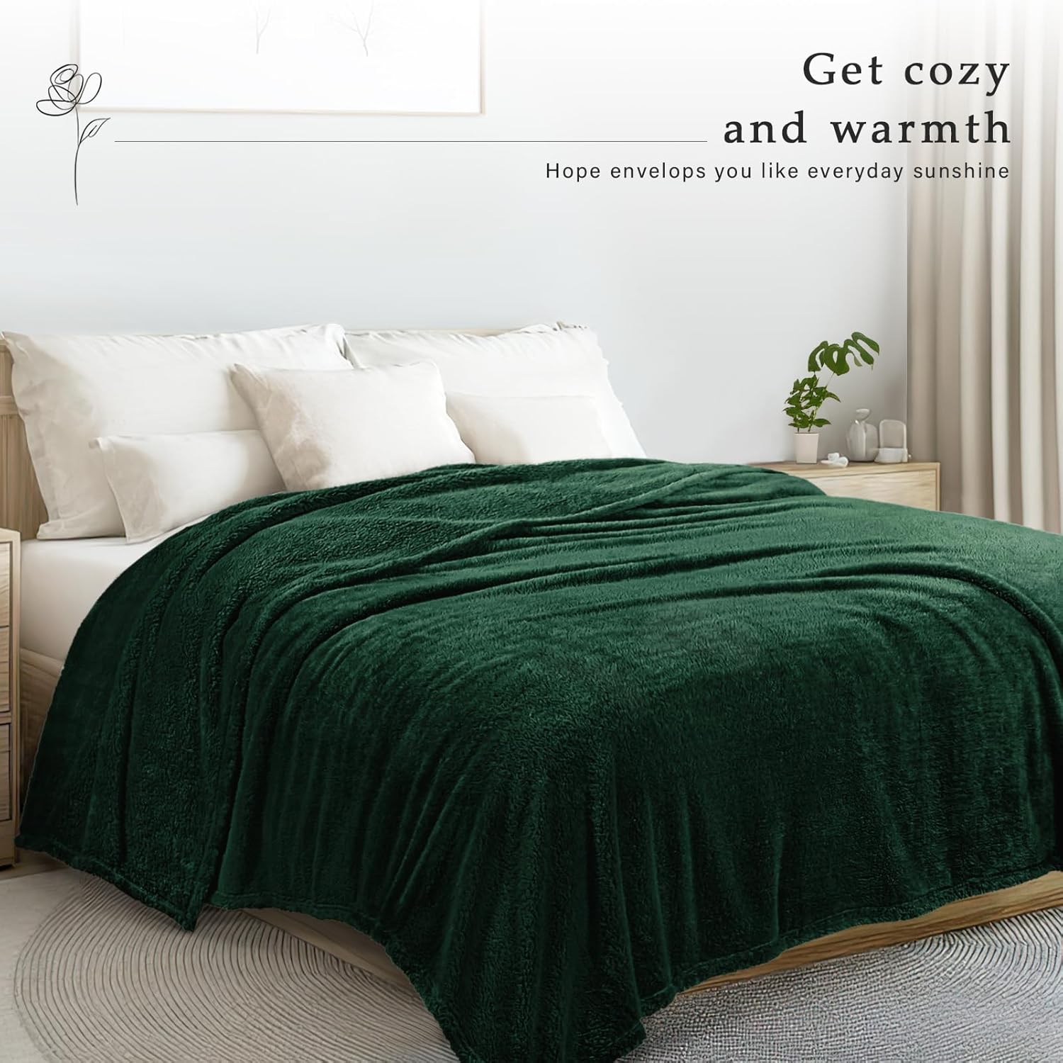 Exclusivo Mezcla King Size Flannel Fleece Blanket, Super Soft Velvet Plush Bed Blanket, Fuzzy Cozy