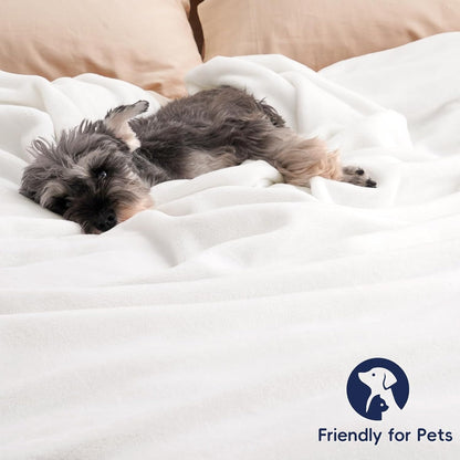 PHF Ultra Soft Fleece Blanket Queen Size, No Shed No Pilling Luxury Plush Cozy 300GSM Lightweight