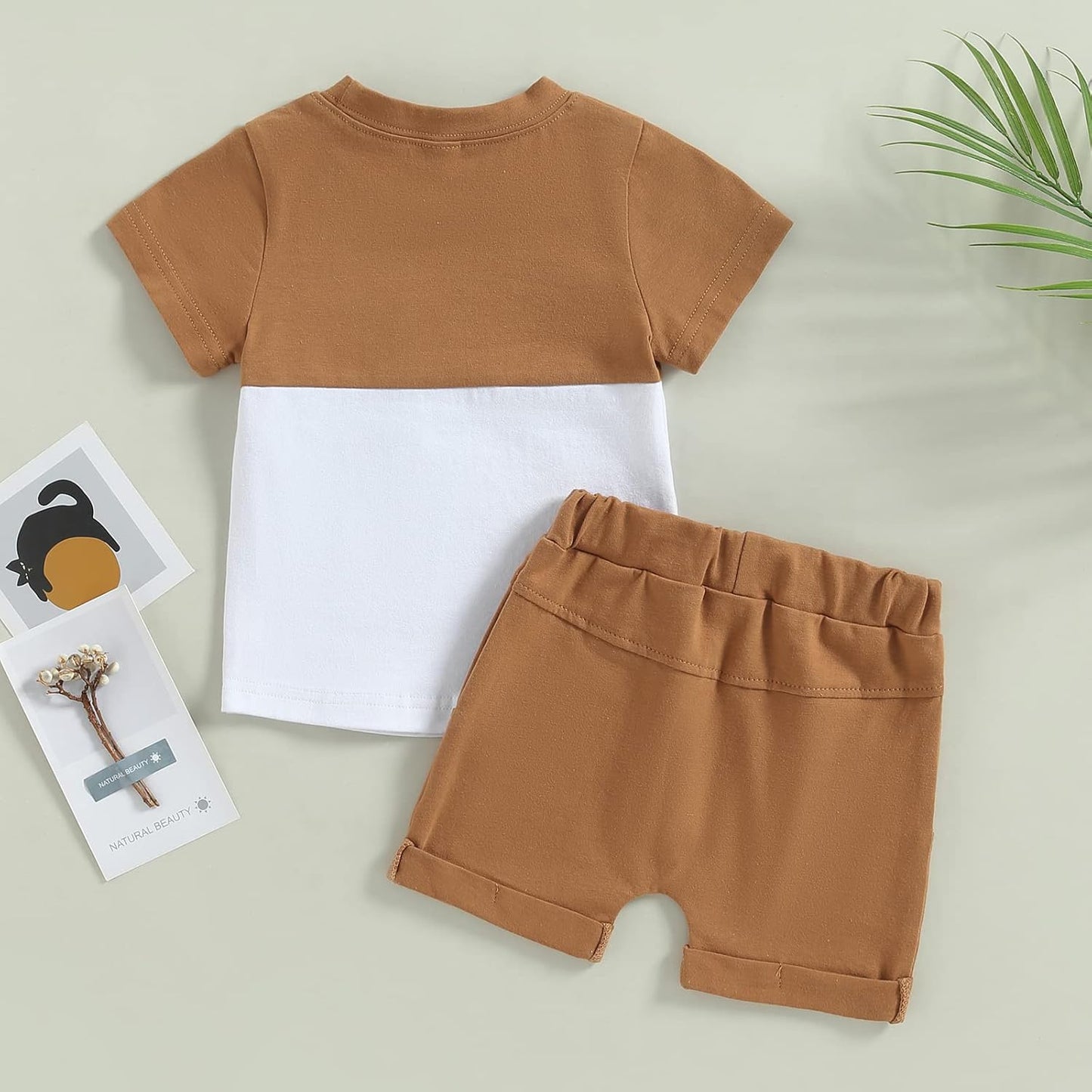 fhutpw Baby Toddler Boy Clothes Summer Outfits 6 12 18 24 Months Patchwork Short Sleeve T Shirt &