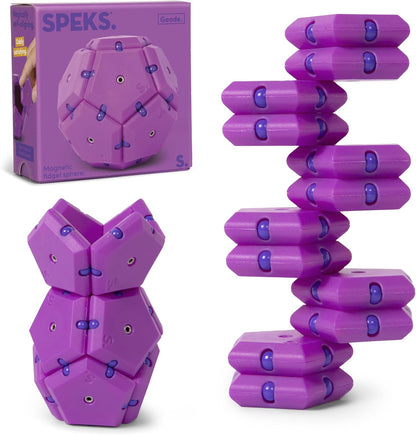 Speks Geode Matte Pentagons Magnetic Fidget Toy for Adults | Quiet Sensory Toy for Stress Relief &