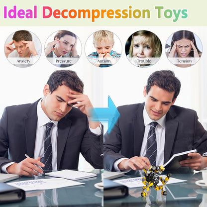Transformable Fidget Spinners 2 Pcs for Kids and Adults Stress Relief Sensory Toys for Boys and