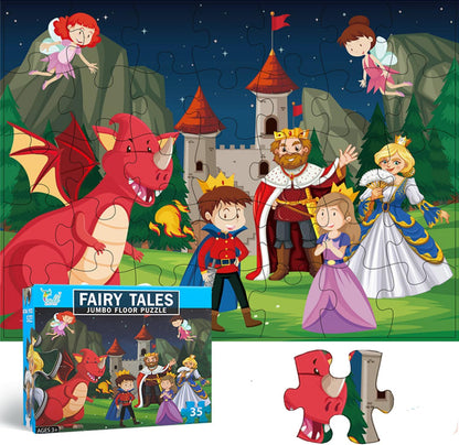 Jumbo Fairy Tales Floor Puzzle for Kids, Large Jigsaw Puzzles 35 Piece for Kids Ages 3-5,Preschool