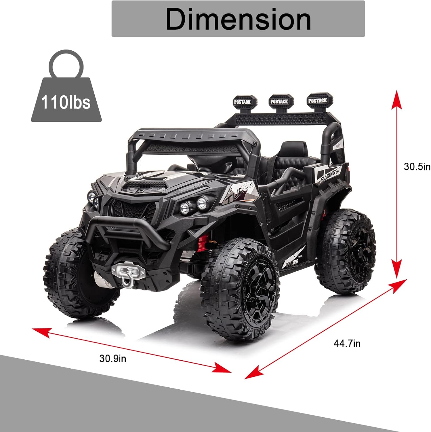 4x4 Kids Ride On Car with Remote Control, 24V Battery Powered Ride On Truck 4WD/2WD Switchable