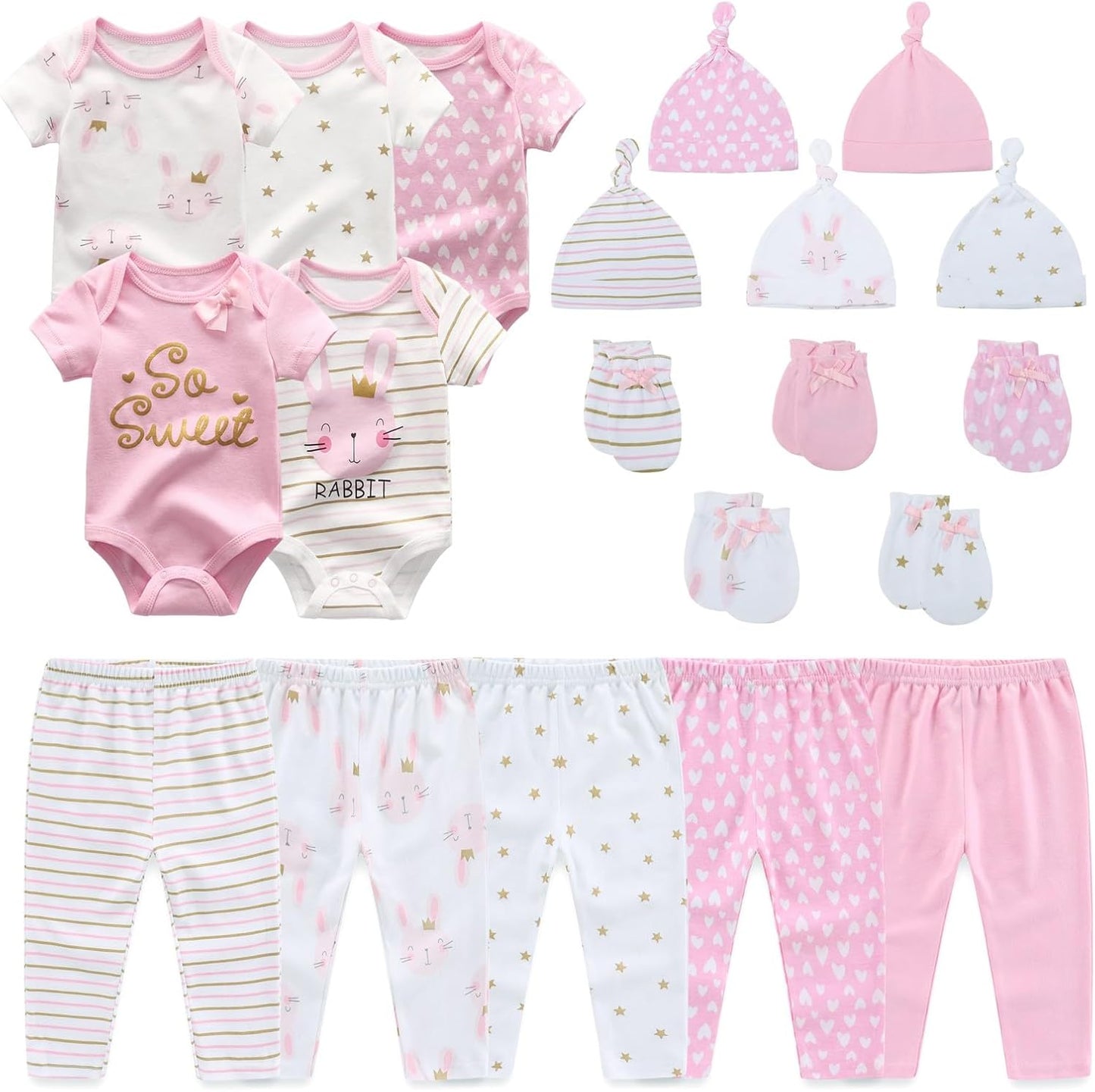 Unisex Baby Boy Girl Bodysuits Sets 20 Pack Cotton Casual New Born Clothes Comfort Infant Outfit