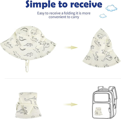Durio Baby Bucket Sun Hat Toddler Hats Summer Beach Hat UPF 50+ Sun Protection Bucket Hats for Kids