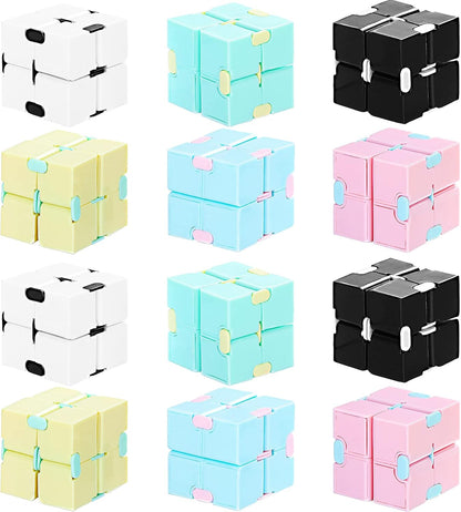 12 Pieces Mini Cube Blocks Mini Cube Desk Toy Magic Sensory Tool Blocks Puzzle Flip Cube for Teens