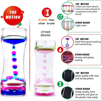 YUE MOTION Liquid Motion Bubbler Visual Sensory Toys, 2 Minute Liquid Timer– New Big Calming