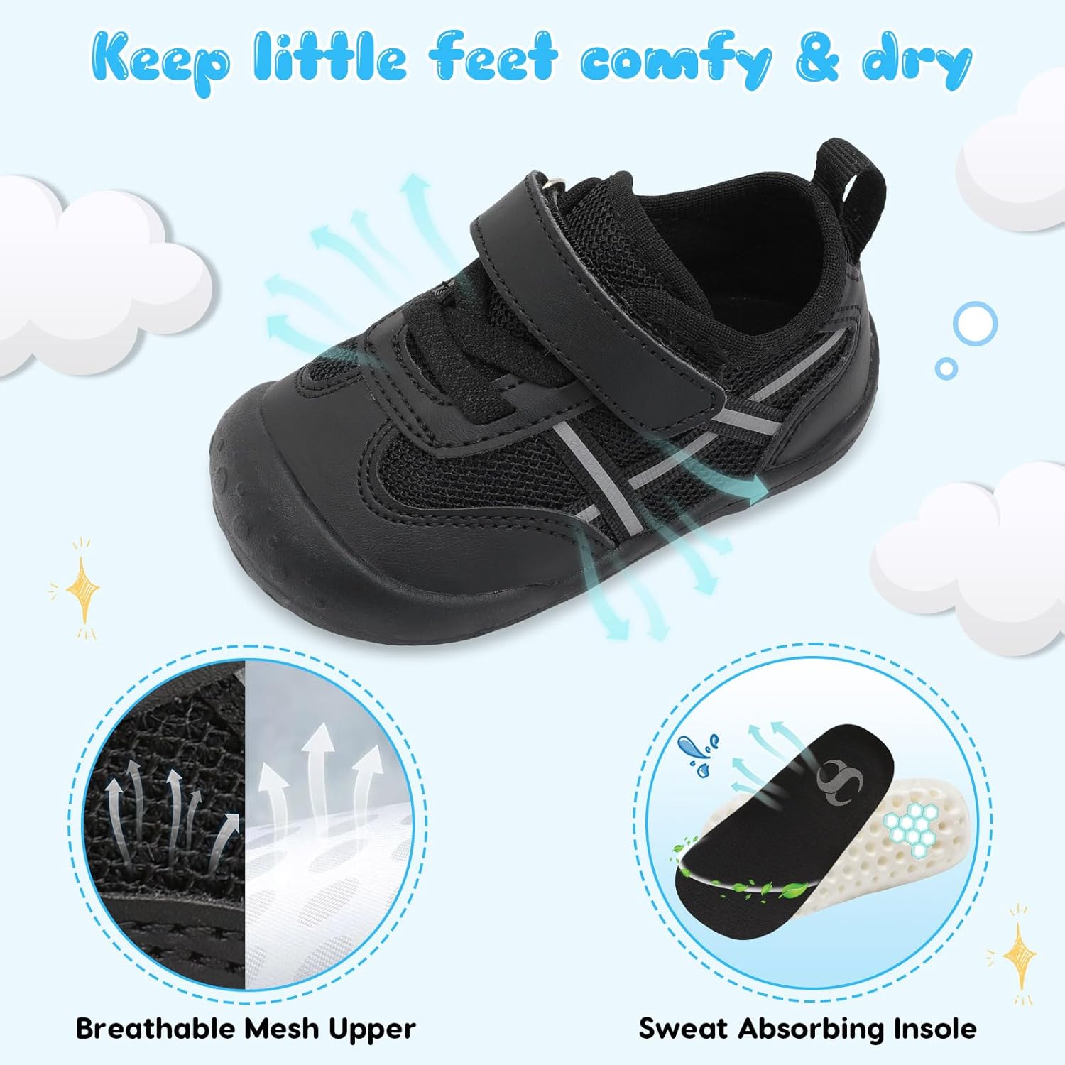 Scurtain Baby Shoes Boy Girl First Walking Shoe Infant Crib Breathable Sneakers Lightweight
