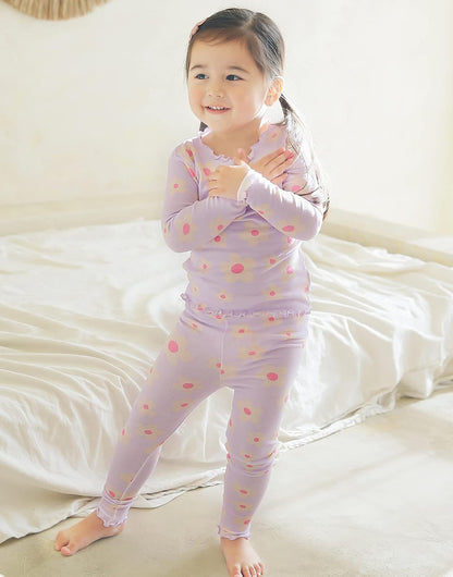 VAENAIT 6M-12Y Toddler Kids Girls Boys Soft Comfy Modal Tencel Solid Raglan Sleepwear Pajamas Pjs