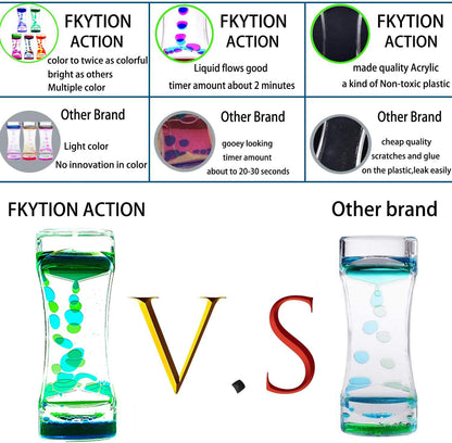 Liquid Motion Bubbler Timer Pack of 5 Colorful Hourglass Liquid Bubbler Sensory Anxiety Toys Autism