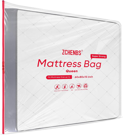 ZCHENBS® – Mattress Bags for Moving and Storage,Mattress Bag with Zippers,5 Mil Ultra-Thick Bed