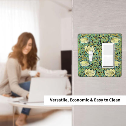 Outlet Covers William Morris Vintage Floral Yellow Flowers Green Leaf 1 Toggle 1 Rocker Combination