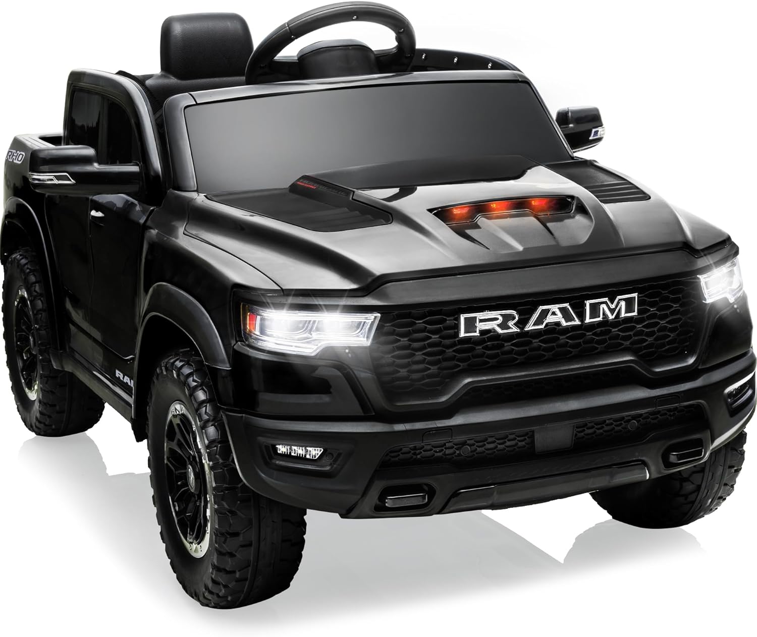 12V Licensed Ram 1500 Ride on Toy for Kids, Toddler Ride on Pickup Truck with Parent Remote