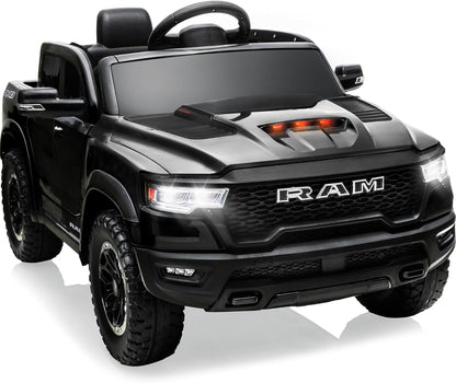 12V Licensed Ram 1500 Ride on Toy for Kids, Toddler Ride on Pickup Truck with Parent Remote