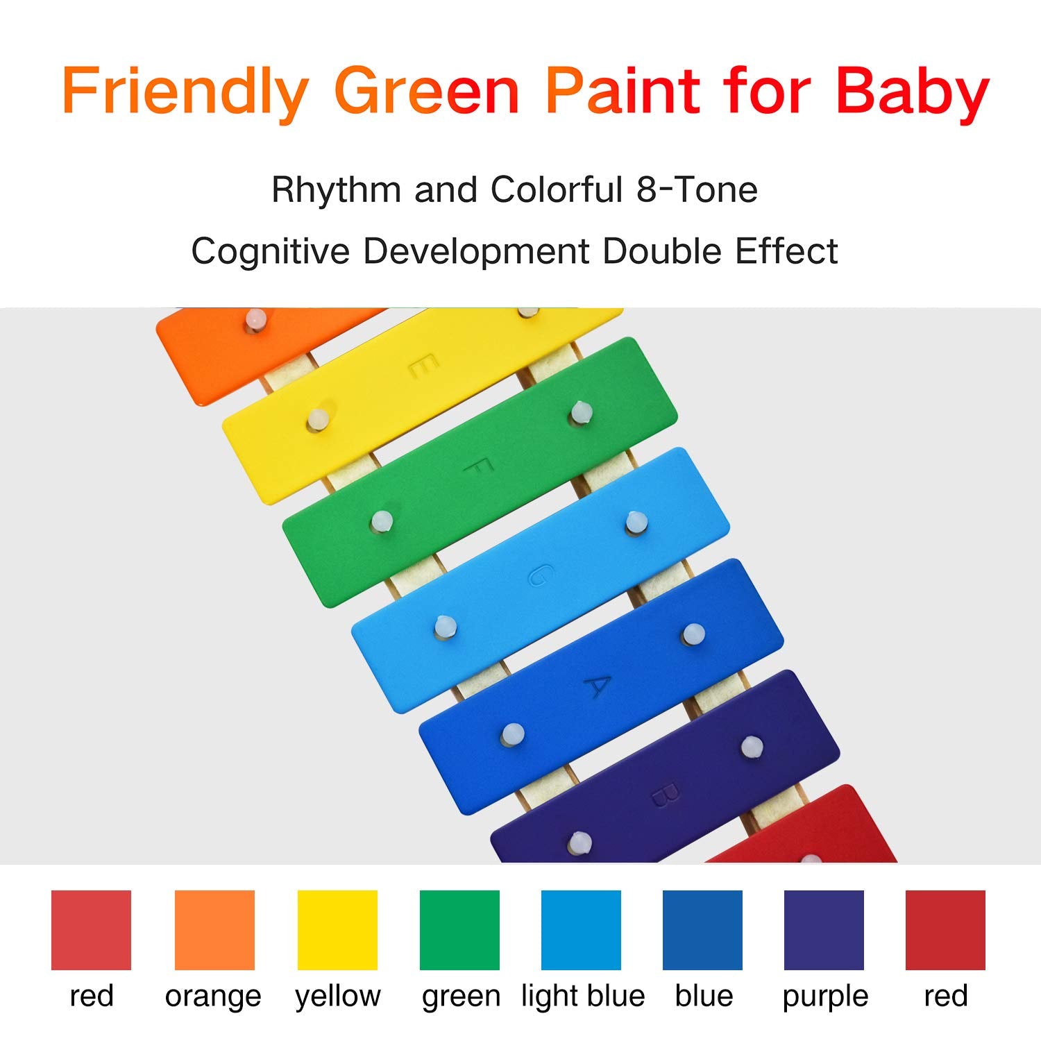 MUSICUBE Xylophone for Kids Wooden Xylophone with Mallets Orff Music Instrument for Educational