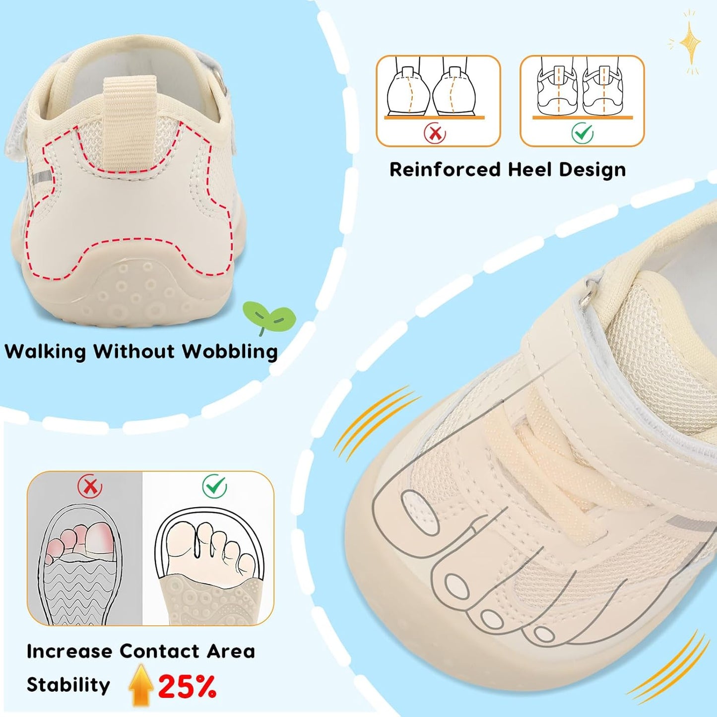 Scurtain Baby Shoes Boy Girl First Walking Shoe Infant Crib Breathable Sneakers Lightweight