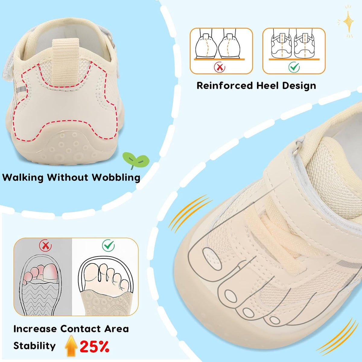 Scurtain Baby Shoes Boy Girl First Walking Shoe Infant Crib Breathable Sneakers Lightweight
