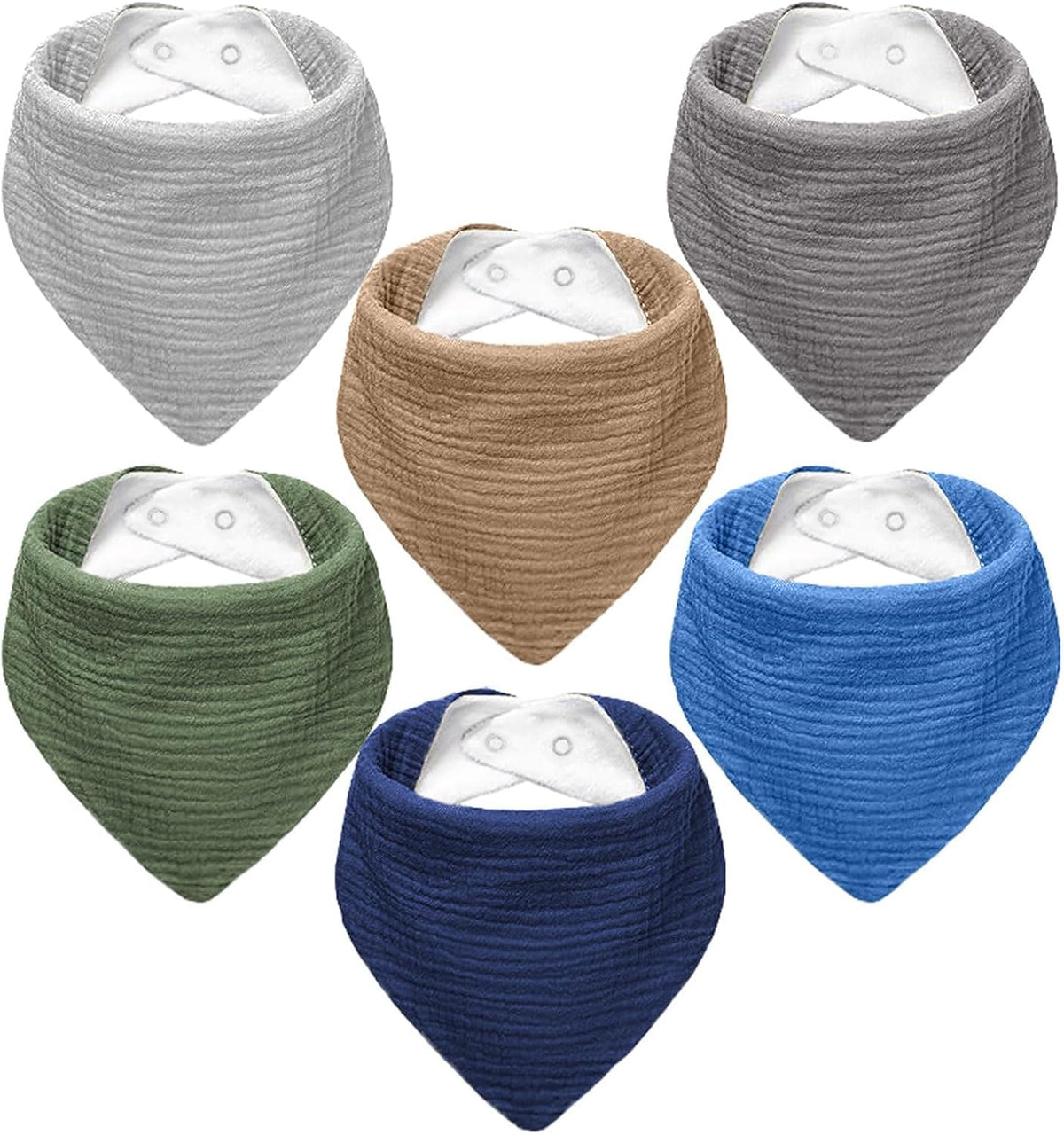 Muslin Baby Bibs,Soft Triangular Baby Bandana Drool Bibs for Baby Boy Girl,Solid Colors Bib for