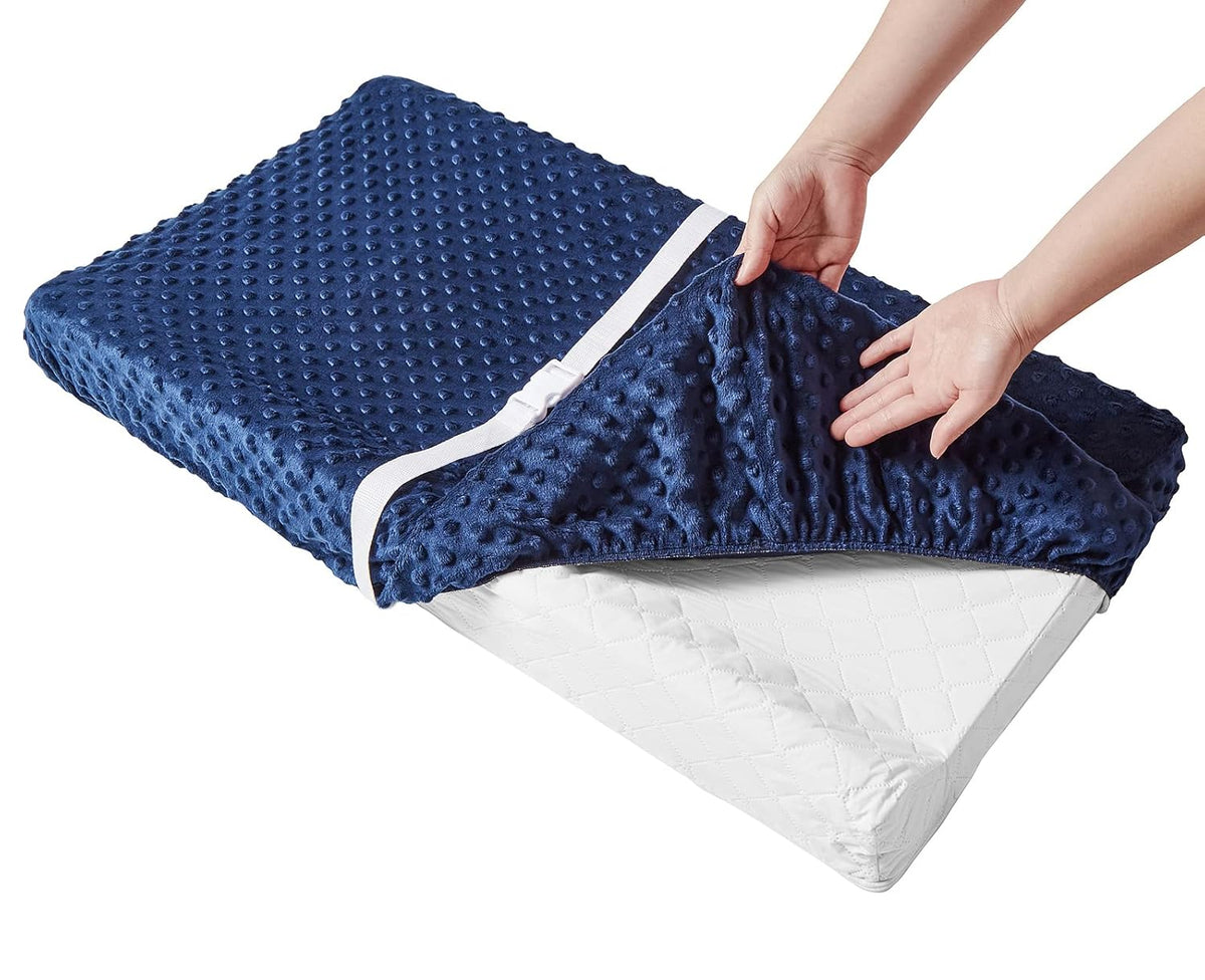 Baby Changing Pad Cover, Super Soft Plush Dot Diaper Changing Table Covers for Baby Girls and Boys