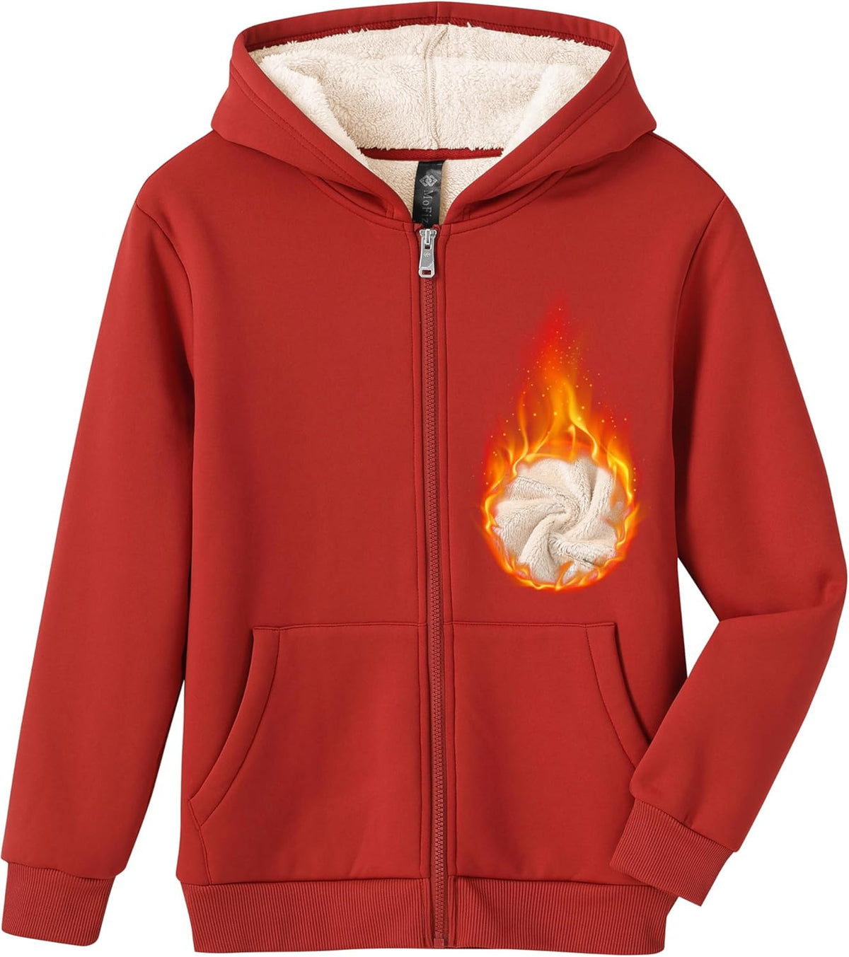 MoFiz Kids Fleece Jackets Sherpa Lined Hoodie Jacket Hooded Zip up Sweatshirt Coats for Boys Girls