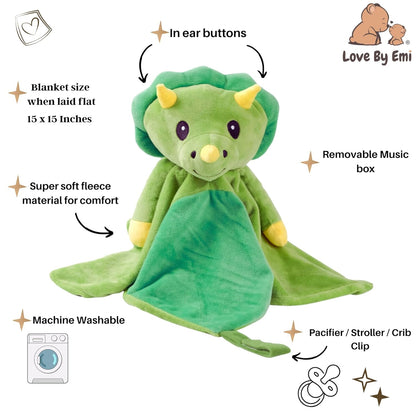 Newborn Gift - White Noise & Lullaby Plush Lovey Helps Speed up Pre-Sleep Calming Routine - Reduce