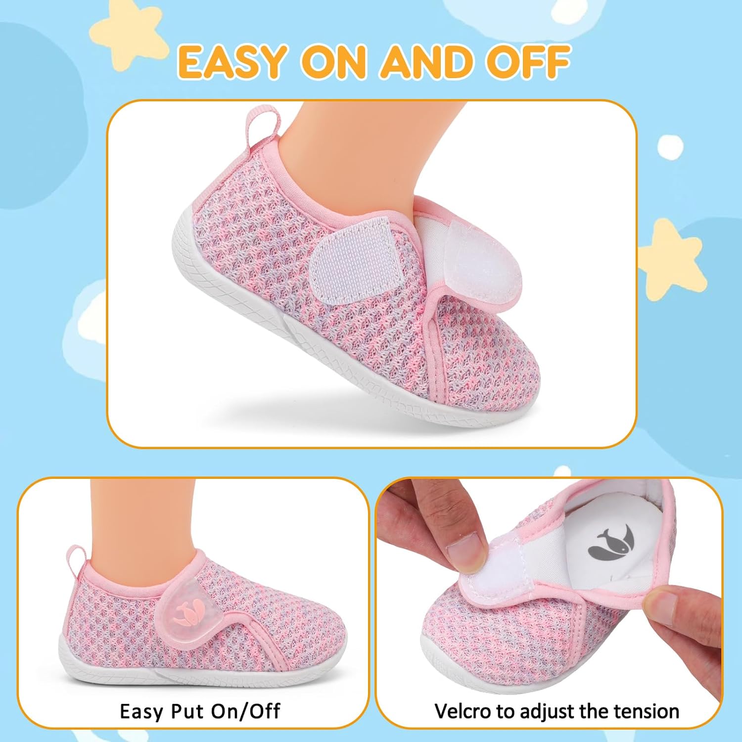 FEETCITY Toddler Walking Shoes Slip On Toddler Shoes Boys Girls Kids Sports Sneakers Casual School