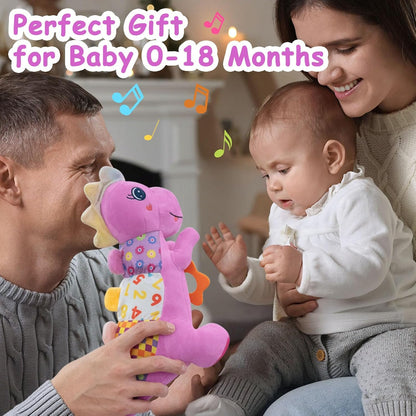 Baby Dino Plush Soft Stuffed Animal Toy for 0-3-6-12+ Months,Infant Musical Toy with