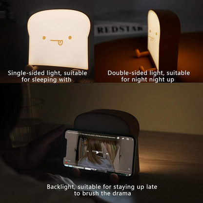 QANYI Cute Night Light Toast Bread LED Night lamp with Rechargeable, Portable Bedroom Bedside Bed
