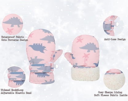 Toddler Gloves Kids Mittens Winter Warm Lined Fleece Gloves Waterproof Snow Baby Mitten for Boys