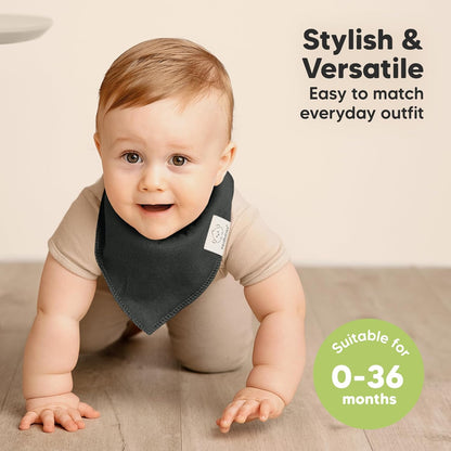 8-Pack Organic Baby Bandana Bibs for Boys, Girls - Super Absorbent Triangle Baby Bibs for Drooling