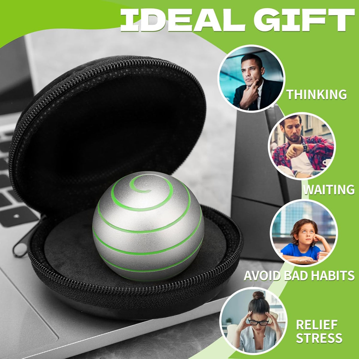 Kinetic Desk Spinning Toy, Full Body Optical Illusion Fidget Spinner Toy, Kinetic Desktop Toy