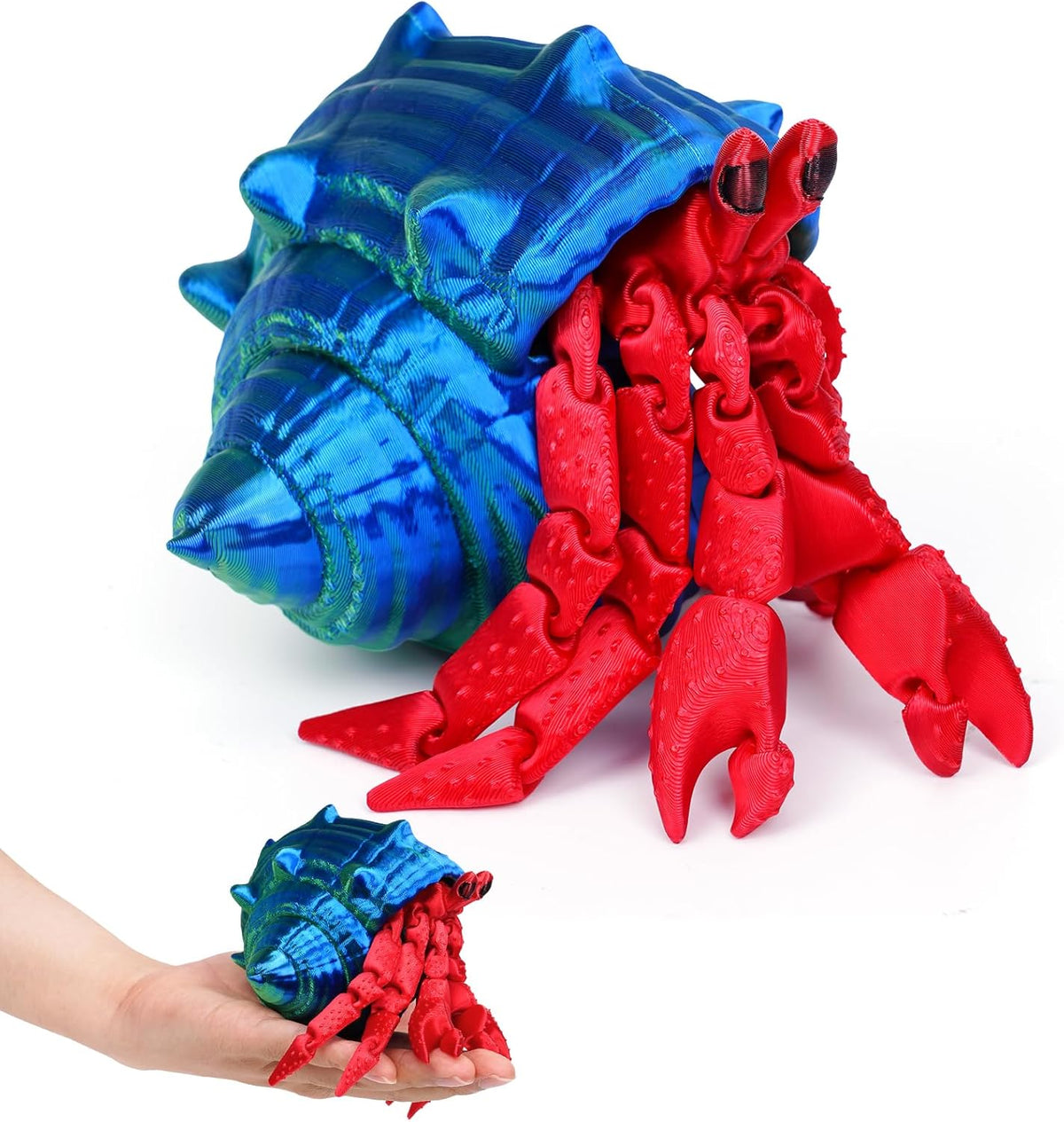 3D Printed Hermit Crab Fidget,3D Printed Dynamic Animals Toy,Full Articulated Flexible Crystal